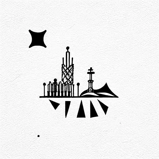 Barcelona in Spanish style tattoo design idea