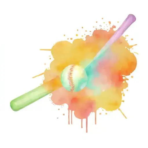 pastel baseball bat with needles tattoo design idea