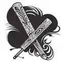 pastel baseball bat with needles tattoo design idea