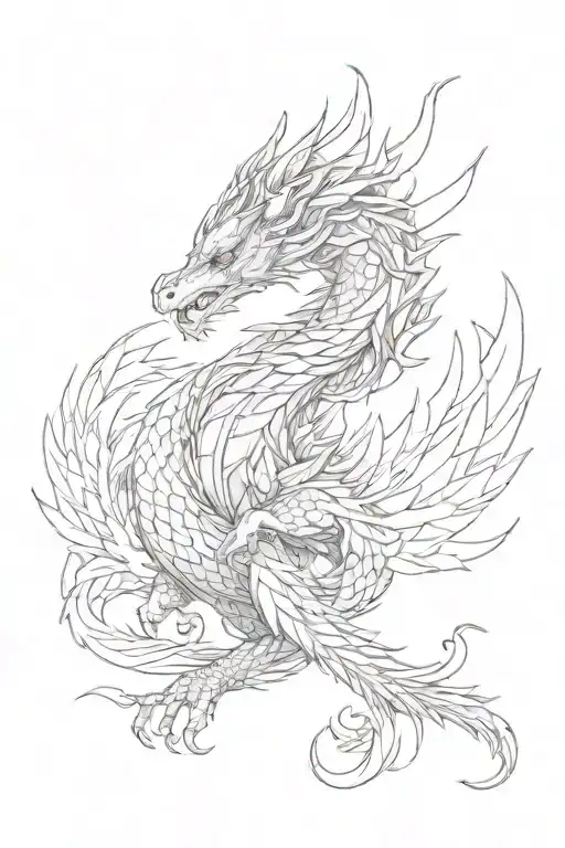 a dragon with a phoenix for the forearm tattoo design idea