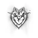 a heart with multiple stabbing wounds a with a dagger just one cm stabbing it tattoo design idea