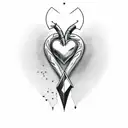 a heart with multiple stabbing wounds a with a dagger just one cm stabbing it tattoo design idea