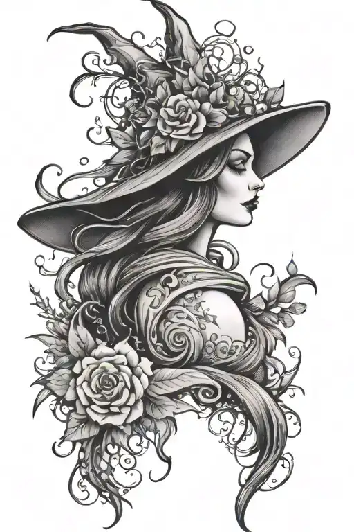 witchy tattoo tattoo design idea