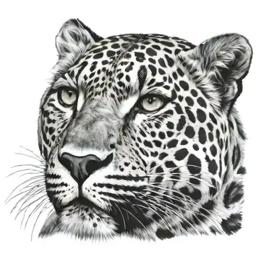 leopard face tattoo design idea