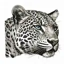 leopard face tattoo design idea