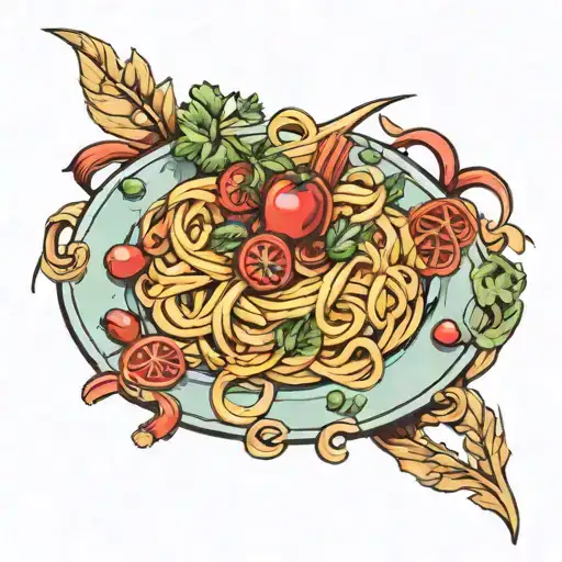 pasta  tattoo design idea