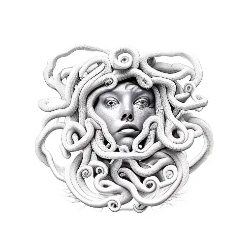 Crying medusa  tattoo design idea