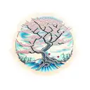 tree of life cherry blossom tattoo design idea