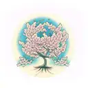 tree of life cherry blossom tattoo design idea