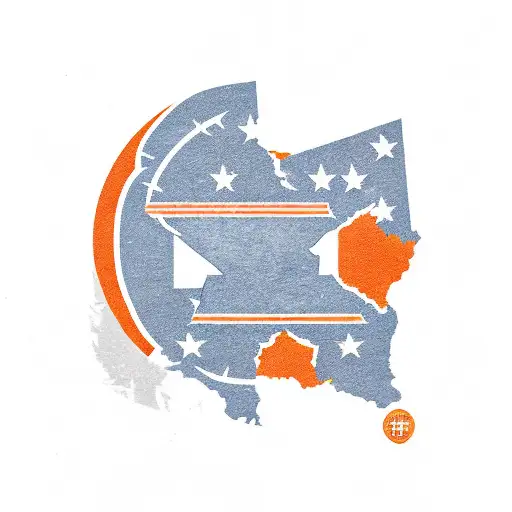 State of Texas as the focal point, with the Houston Astros and Houston Texans logo incorporated within or around it tattoo design idea