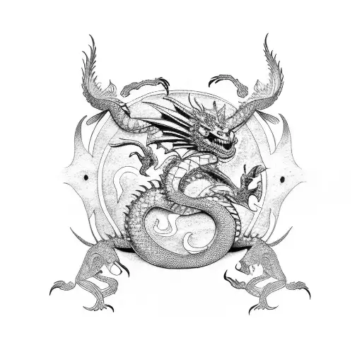 dragon maya bali tattoo design idea