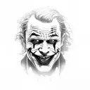 Heath Ledger Joker's iconic smile with a twisted carnival theme tattoo design idea