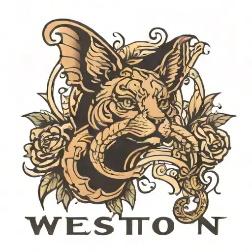the name Weston with the date 1/15/20 tattoo design idea