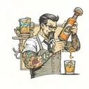 bartender mixing drinks tattoo design idea