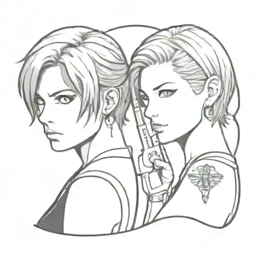 resident evil, couple tattoo tattoo design idea