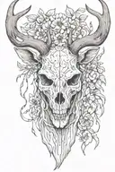 deer skull face tattoo design idea