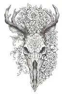 deer skull face tattoo design idea