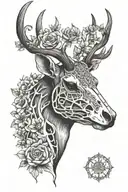 deer skull tattoo design idea