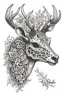 deer skull tattoo design idea