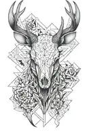 deer skull tattoo design idea