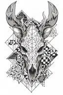 deer skull tattoo design idea