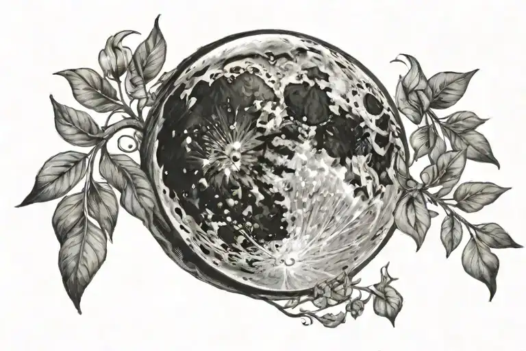 Waxing Crescent moon tattoo design idea