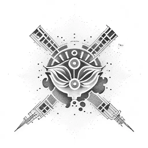 Design a dotwork tattoo that represents the client's occupation as a heavy equipment operator in a visually captivating way tattoo design idea