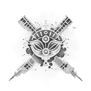 Design a dotwork tattoo that represents the client's occupation as a heavy equipment operator in a visually captivating way tattoo design idea