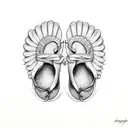 baby feet with heart and angel wings tattoo design idea