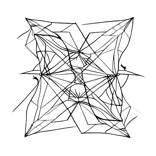 birds coming through a geometric figure tattoo design idea