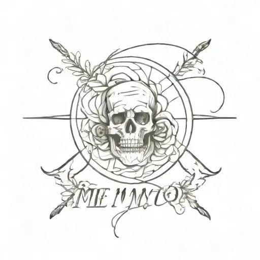 Memento Mori written tattoo design idea