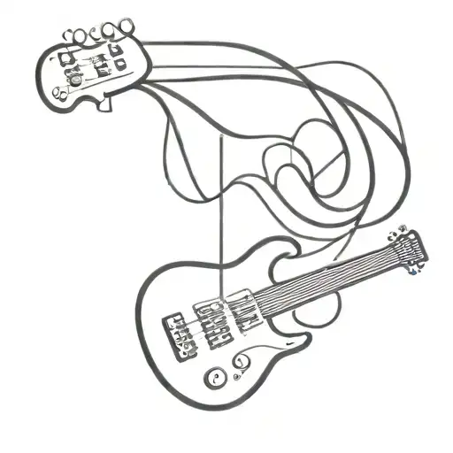 Music bass guitar tattoo design idea