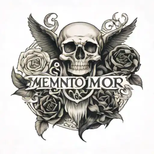 Memento Mori written tattoo design idea