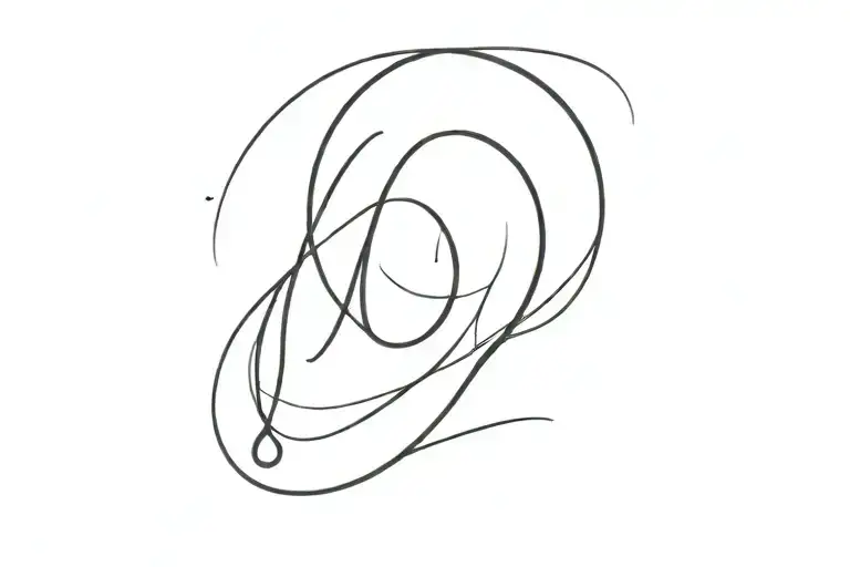 A minimalist tattoo of a drop of water intertwined with the word amitié tattoo design idea