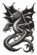 western dragon flying tattoo design idea