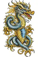 western dragon sapphire gemstone tattoo design idea