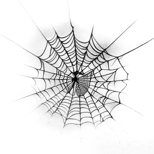 spider web that goes half way up the pec muscles tattoo design idea