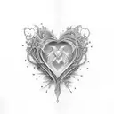 cold heart tattoo design idea