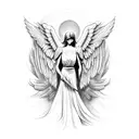 trapped angel tattoo design idea