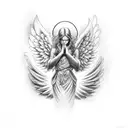 trapped angel tattoo design idea