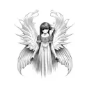 trapped angel tattoo design idea