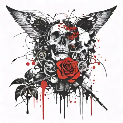 Life and death tattoo design idea