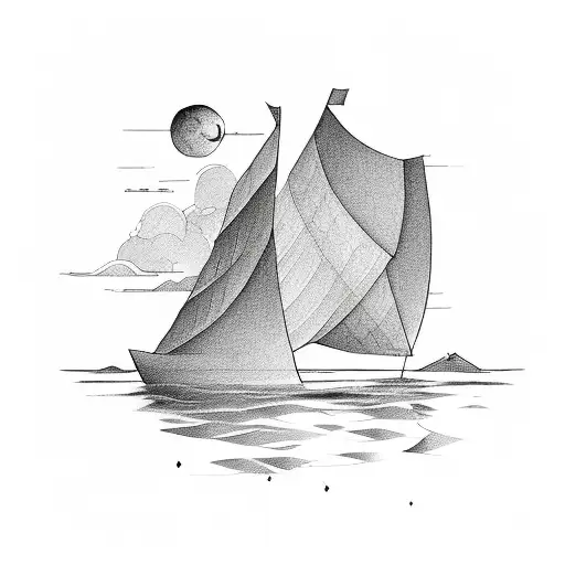 paper boat tattoo design idea