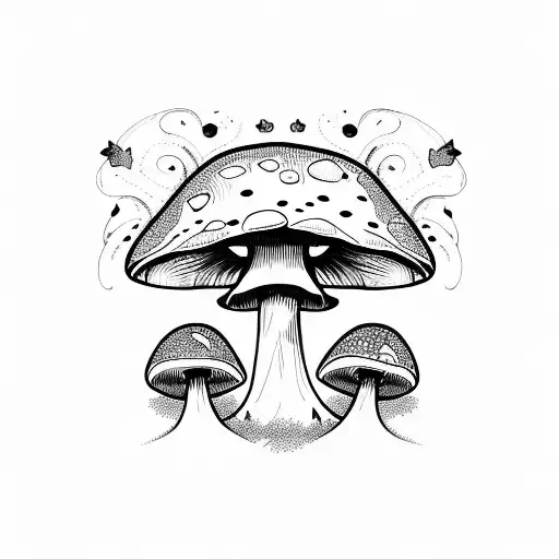 mushroom with fairy wings  tattoo design idea