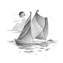 paper boat tattoo design idea