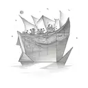 paper boat tattoo design idea