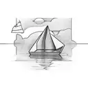 paper boat tattoo design idea