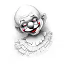 sad clown  tattoo design idea