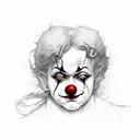sad clown  tattoo design idea
