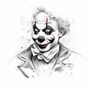 sad clown  tattoo design idea